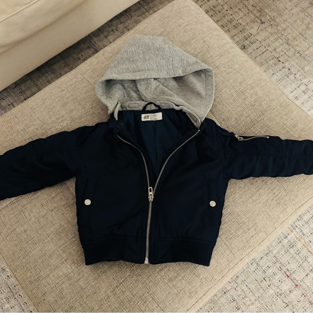 Toddler Boy H&M Hooded Bomber Jacket (US 2T)